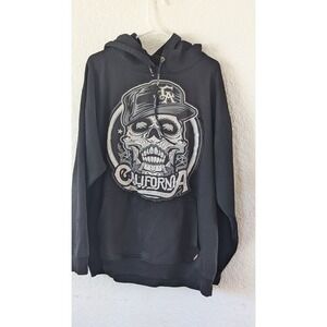 Pro Cali 2XL Skull LA California‎ Graphic Print Pullover Hoodie Black Men
